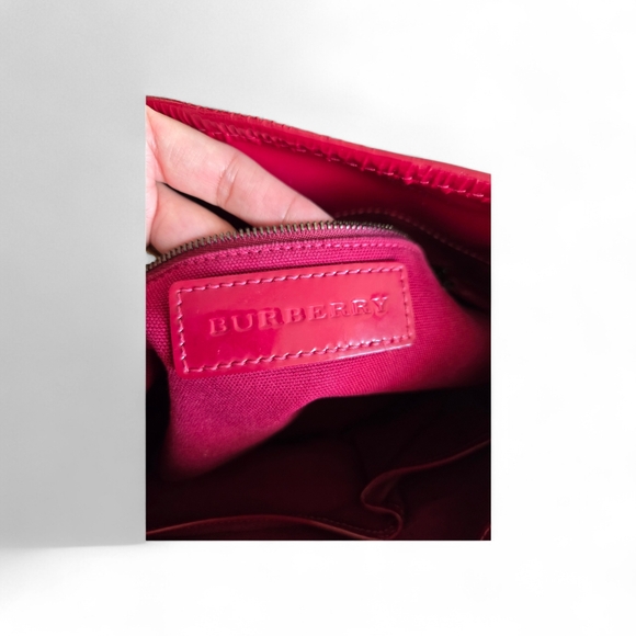 Burberry Burgundy and Black Plaid Shoulder Bag - Picture 11 of 11